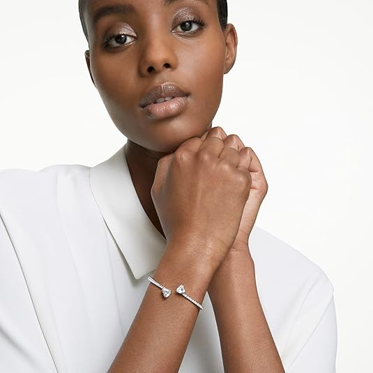 Swarovski Soul Heart Bangle Bracelet Collection, Rhodium Finish, Clear Crystals image 6