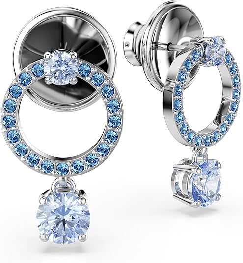 Swarovski Attract Crystal Drop Earrings, Green, Pink, Blue, Pink Stones, Pear and Round Cut Crystals, Part of the Swarovski Attract Collection image 3