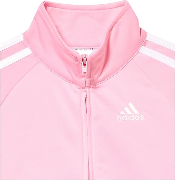 adidas Little Girl's Zip Front Classic Tricot Jacket and Joggers Set image 2