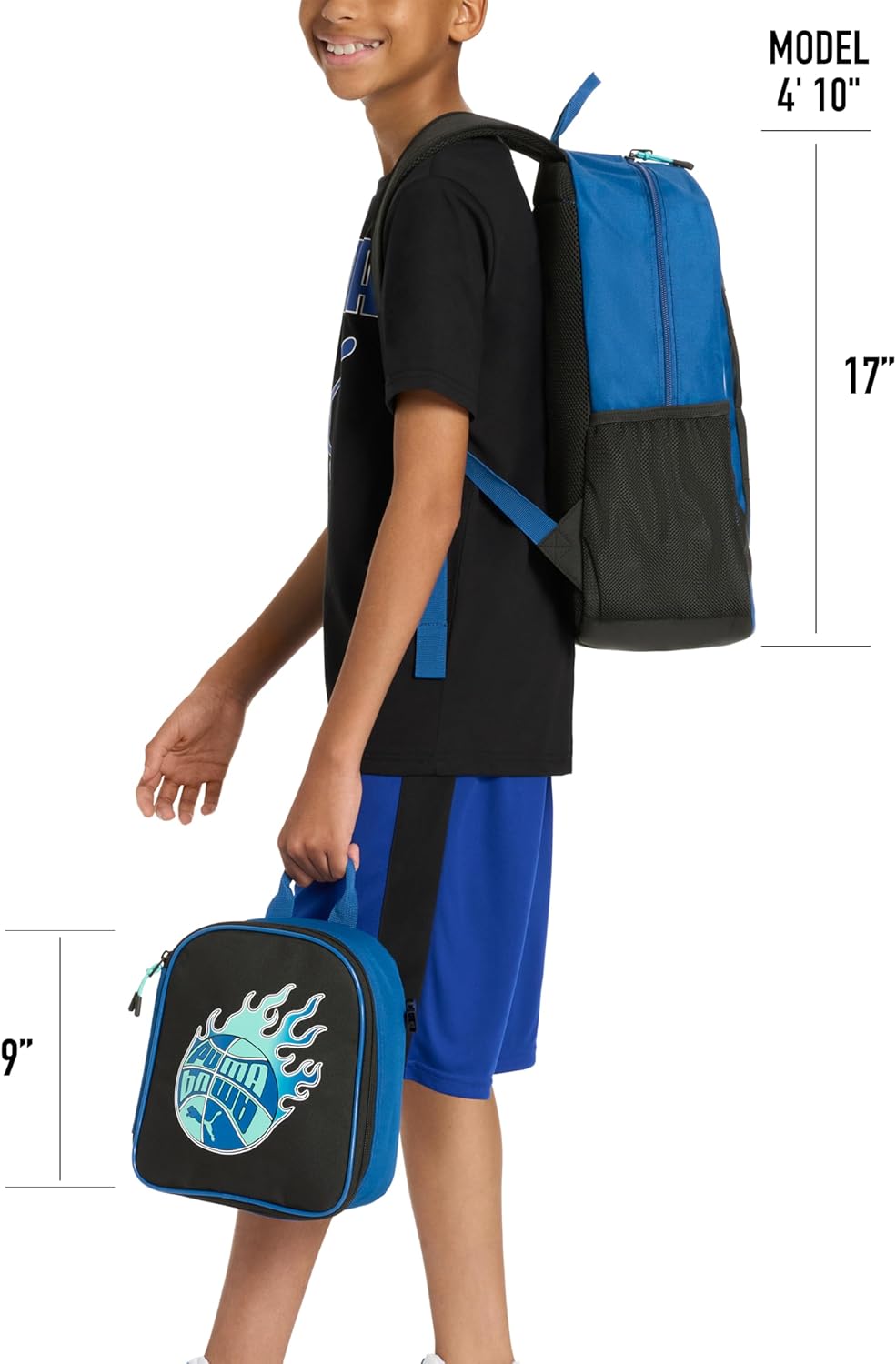 PUMA Unisex Kid's Colony Lunch Kit & Backpack Combo, Modern Mint/New Navy, Medium image 7