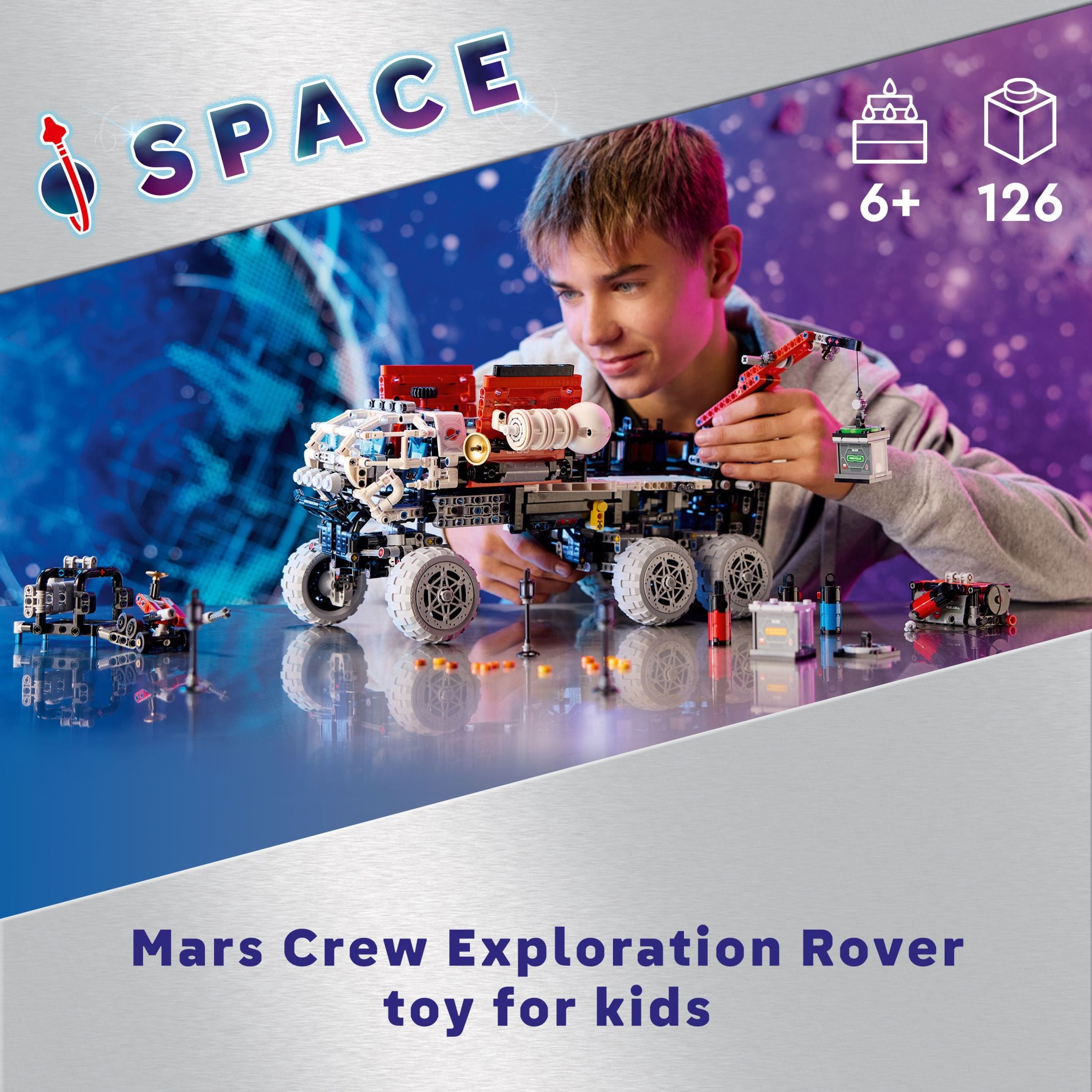 LEGO Technic Mars Crew Exploration Rover Building Set, Space Gift for Boys and Girls, Science Project, NASA Inspired Toy, Advanced Building Kit for Kids Ages 10 and Up, 42180 image 3