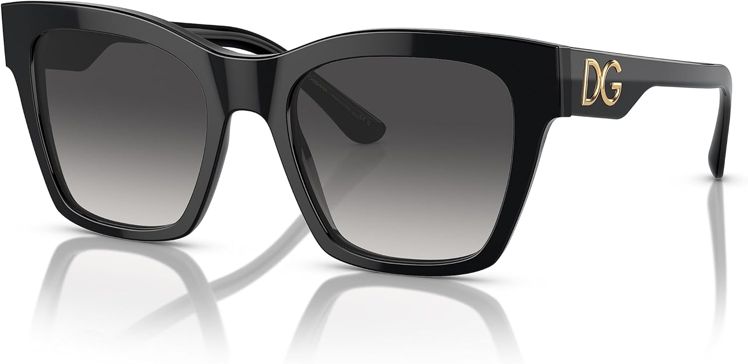 Dolce & Gabbana Women's Round Fashion Sunglasses, Black/Grey Gradient, One Size image 1