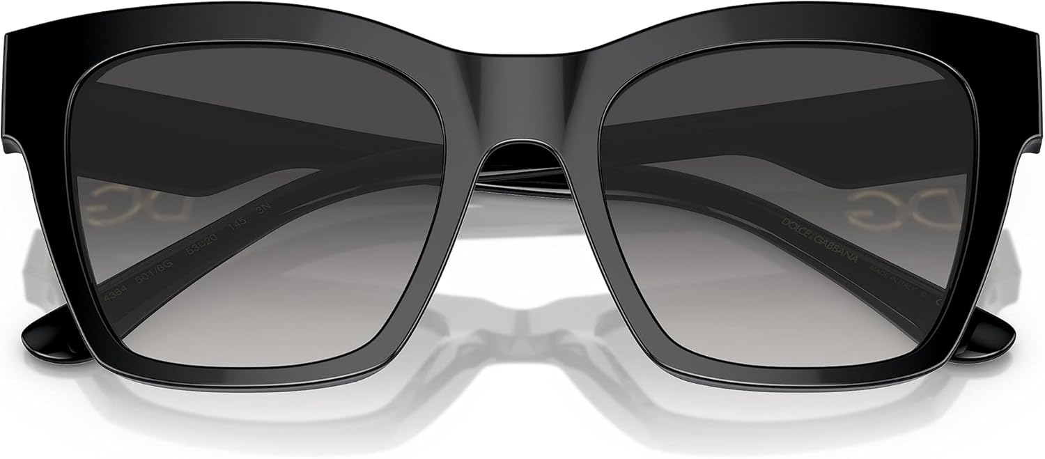 Dolce & Gabbana Women's Round Fashion Sunglasses, Black/Grey Gradient, One Size image 5