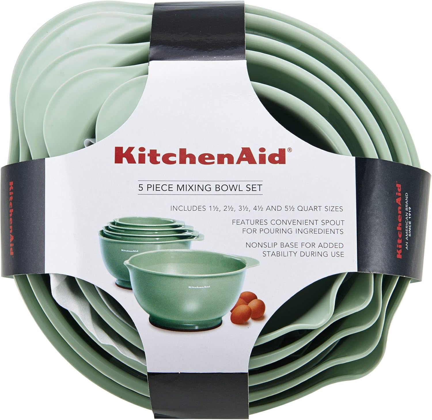 KitchenAid - KE178OSPIA KitchenAid Classic Mixing Bowls, Set of 5, Pistachio image 6