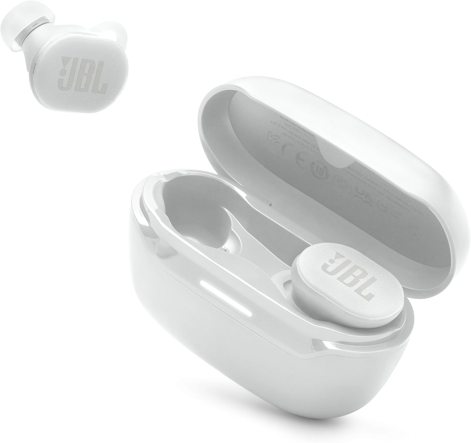 JBL Endurance Race 2 - Waterproof (IP68) Sports True Wireless Earbuds with 4 mics for Crisp, Clear Calls, Pure Bass Sound, 48Hrs of Playback, Plus Speed Charging & Active Noise Cancelling (White) image 1