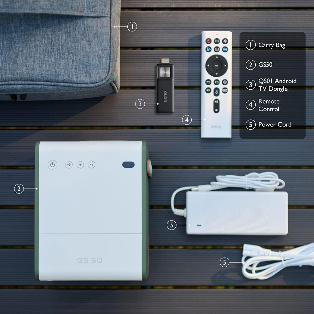 BenQ GS50 1080p Wireless Outdoor Projector | Smart Android TV | WiFi & Bluetooth | 2.1 Channel Speakers with Extra Bass | HDR10 | Autofocus & Keystone | Portable Movie Projector for Camping & Home image 7