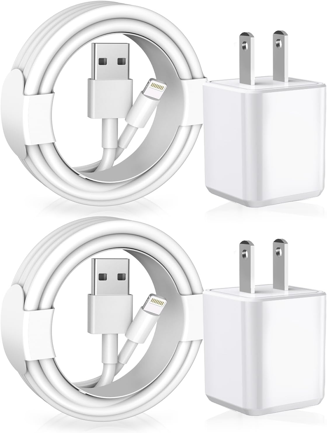 [Apple MFi Certified] iPhone Charger, 2Pack Lightning Cable Apple Charging Cords &Fast Quick USB Wall Charger Travel Block Plug Adapter for iPhone 14/13/12/11 Pro/11/10/XS MAX/XR/8/7/6s/6 Plus image 1
