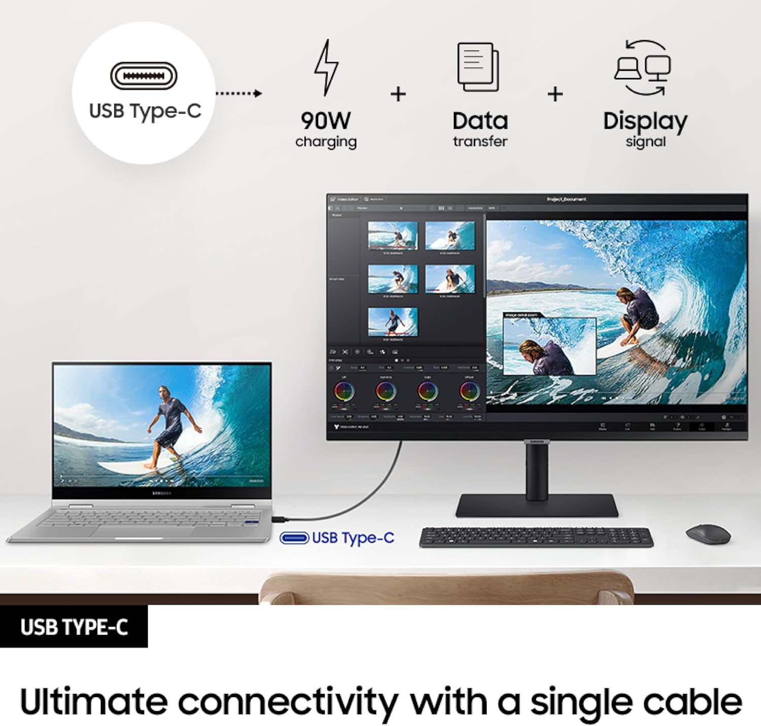 Samsung 27” S80UA 4K UHD IPS HDR10 High Resolution Monitor, USB-C, Eye Saver Mode, Eco Saving Plus, LS27A804UJNXGO, 2025, 3 Year Warranty image 5