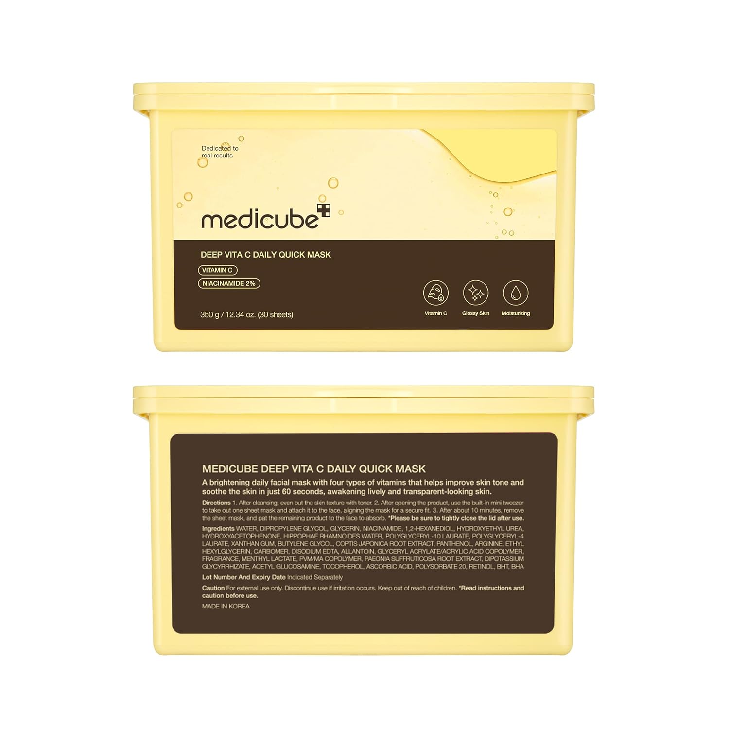 Medicube Deep Vita C Daily Quick 30 Sheet Masks - Vegan Certified, Quick Dispenser, Triple Vitamin Complex For Radiance and Hydration - Korean Face Masks image 8