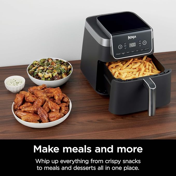 Ninja Air Fryer Pro XL 7-in-1, Max Crisp Tech, 450F for Hotter, Crispy Results, 6.5 QT Capacity fits 9lb wings, Max Crisp, Broil, Air Fry, Roast, Bake, Reheat, Dehydrate, Space Saving, Grey, AF182AMZ image 5