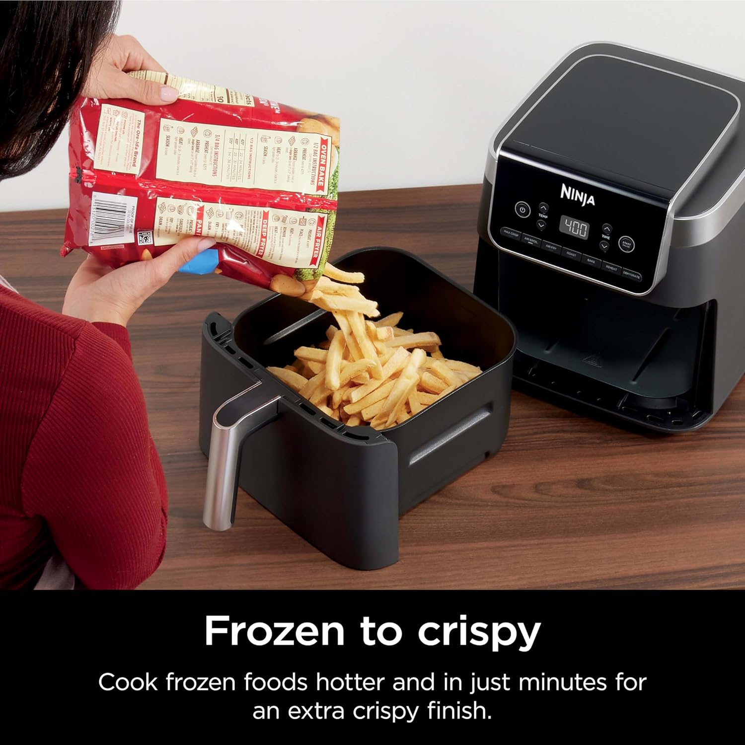 Ninja Air Fryer Pro XL 7-in-1, Max Crisp Tech, 450F for Hotter, Crispy Results, 6.5 QT Capacity fits 9lb wings, Max Crisp, Broil, Air Fry, Roast, Bake, Reheat, Dehydrate, Space Saving, Grey, AF182AMZ image 6
