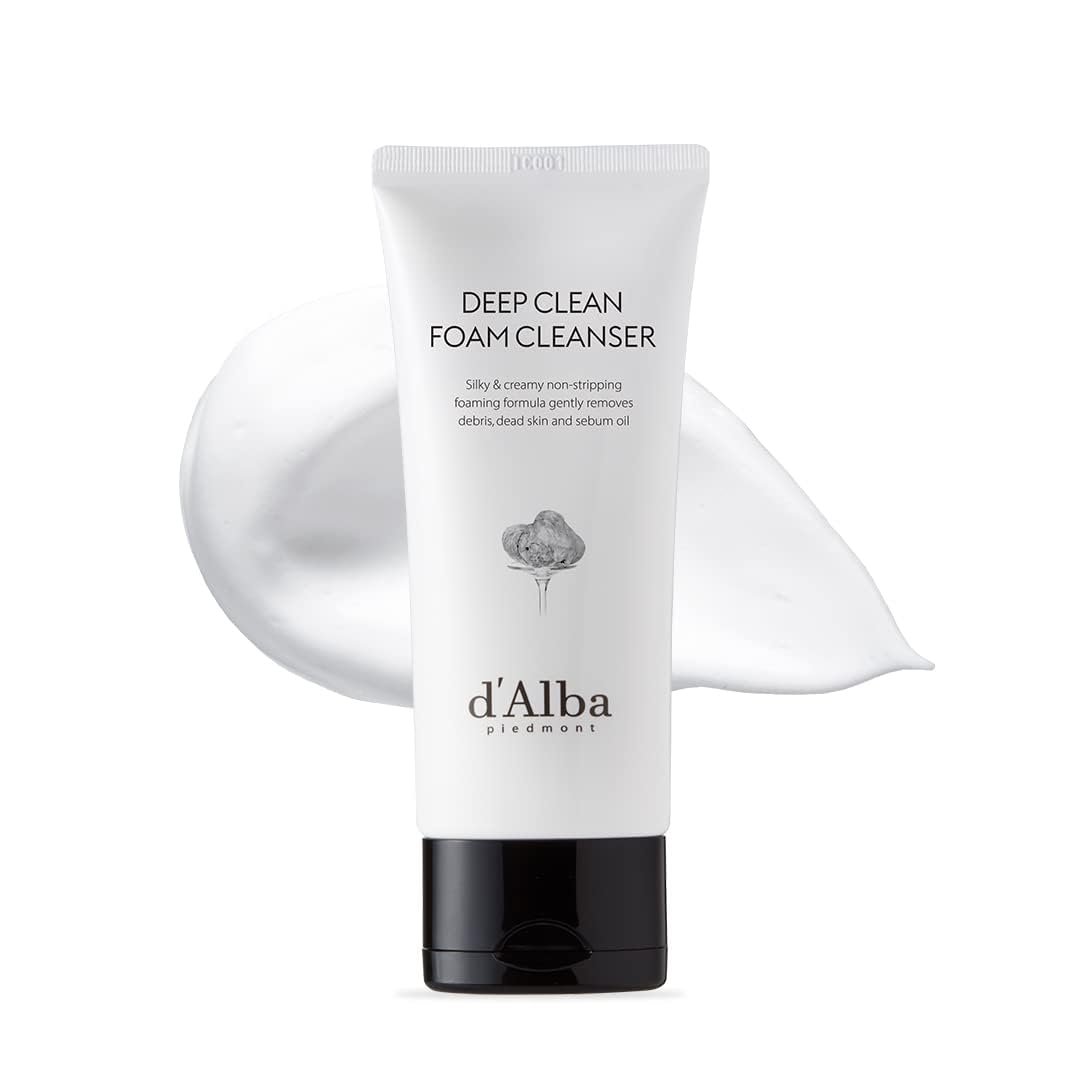 d'alba Piedmont Italian White Truffle Deep Foam Cleanser, Vegan Skincare, Gentle Foam Cleanser with White Truffles for All Skin Types, Safe for Sensitive Skin, Hypoallergenic image 1