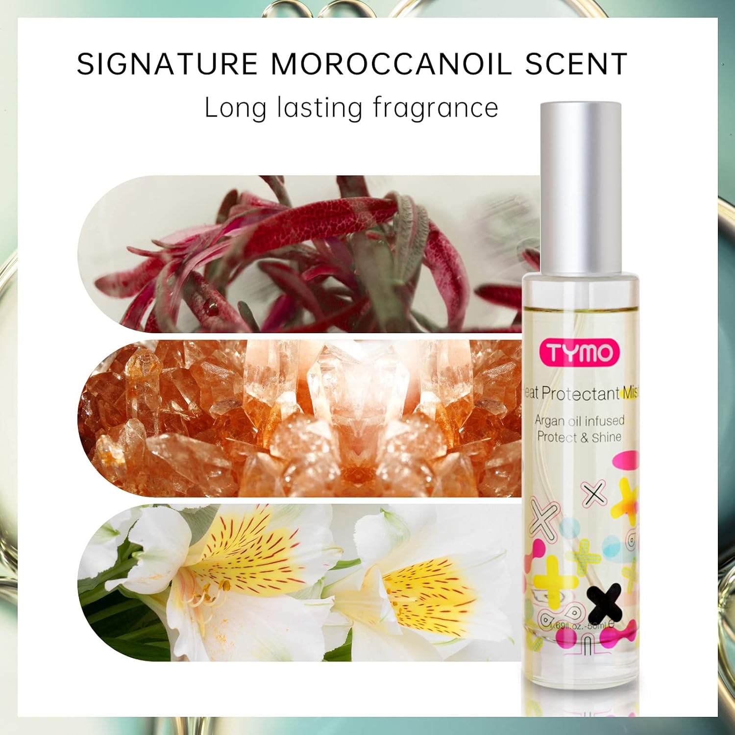 TYMO Heat Protectant Spray for Hair with Argan Oil for Styling Tools, Heat Protection Spray to Smooth & Hydrate, Natural Clean Formulation, Multi-benefit Treatment, Lightweight for All Hair Types image 8