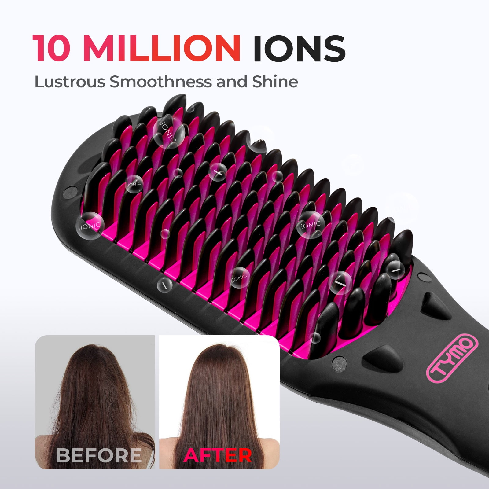 TYMO Ionic Hair Straightener Brush with 16 Temp Setting, LED Display Flat Iron Comb, Dual Voltage image 5