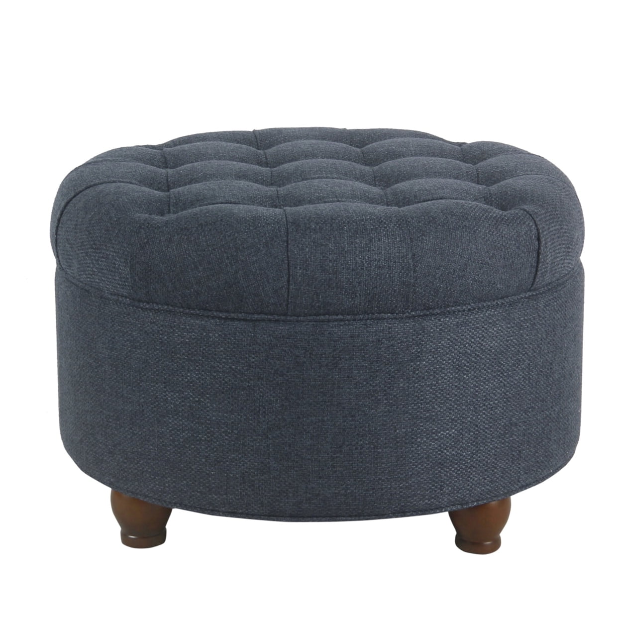 HomePop Large Tufted Round Storage Ottoman, Multiple Colors image 1