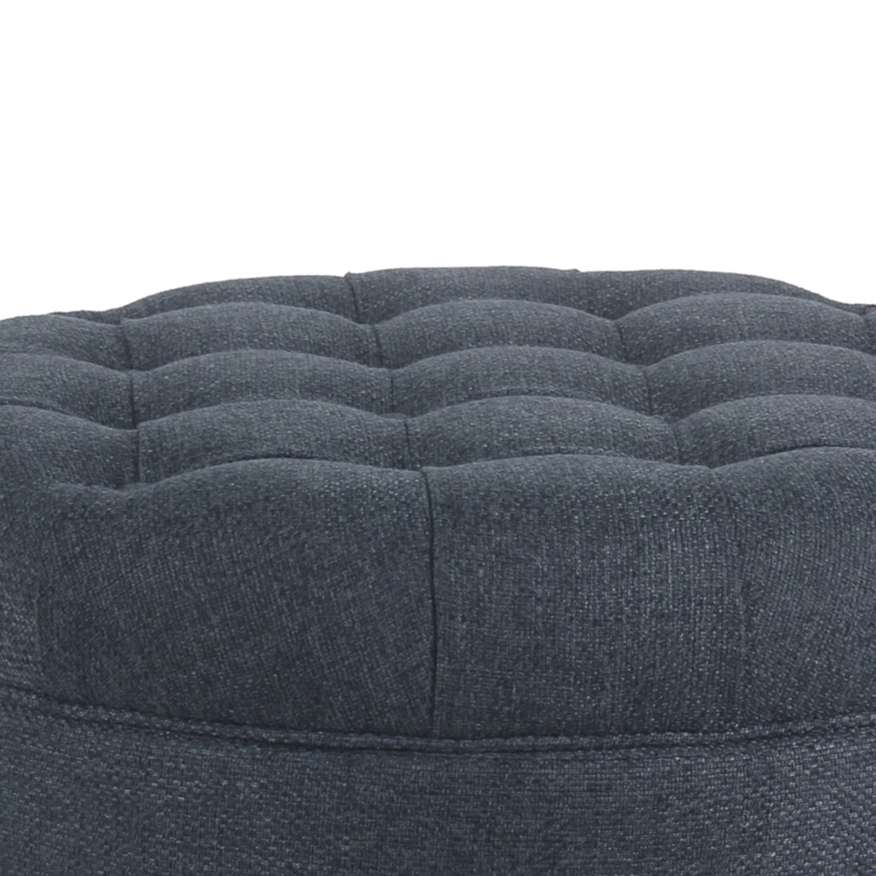 HomePop Large Tufted Round Storage Ottoman, Multiple Colors image 2