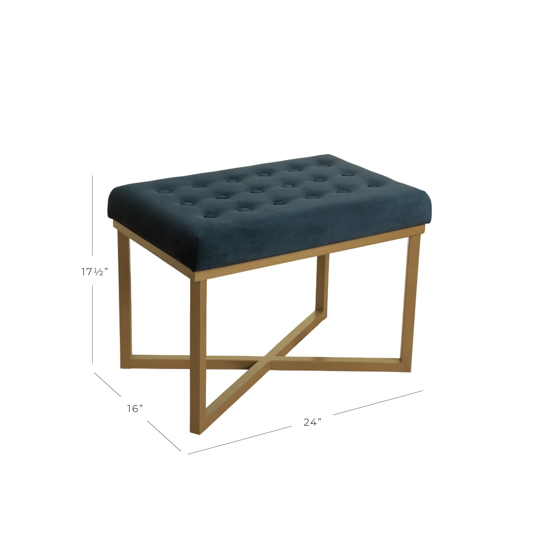 HomePop Decorative Velvet Tufted Ottoman, Multiple Colors image 11