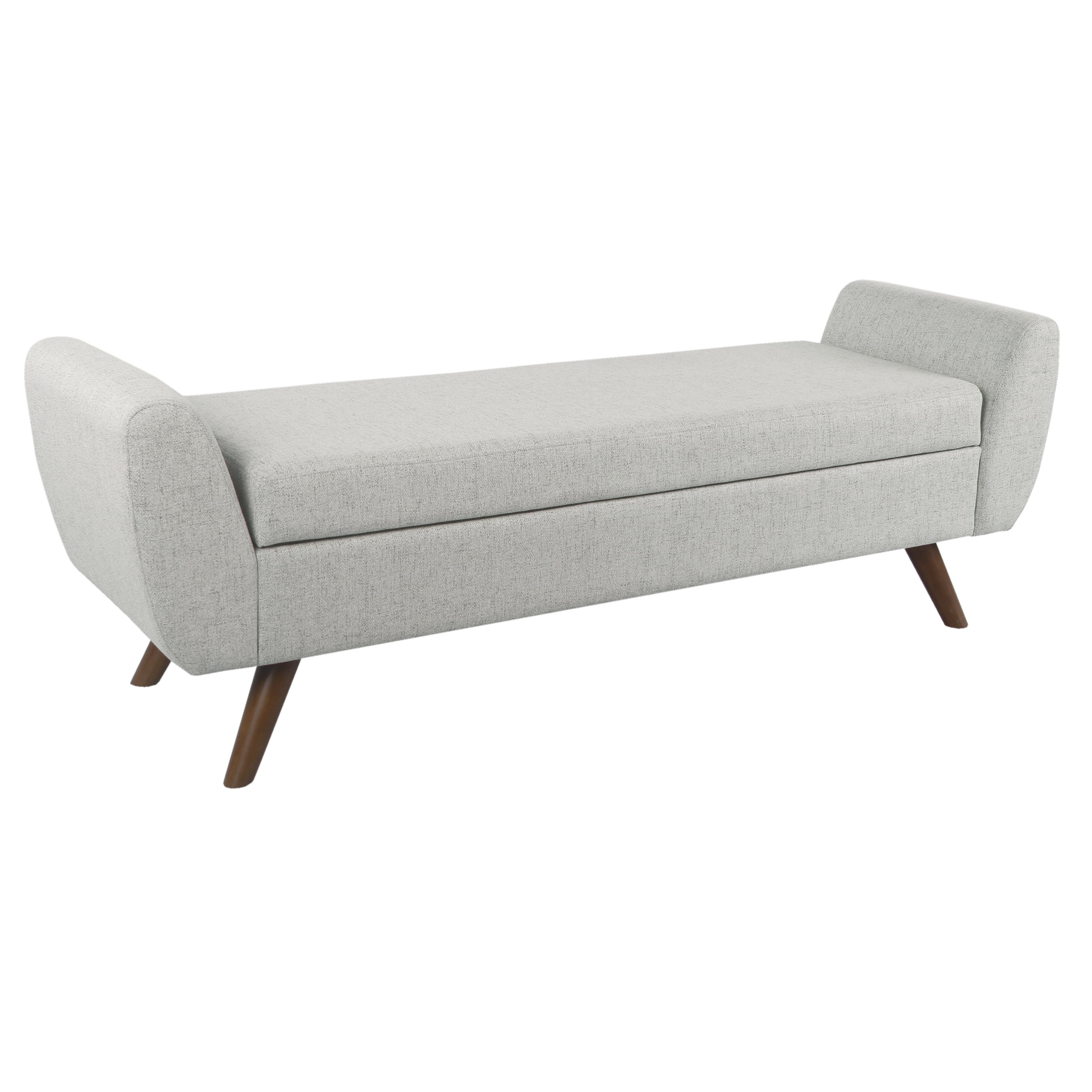 HomePop Modern Storage Bench with Wood Legs - Gray Woven image 1