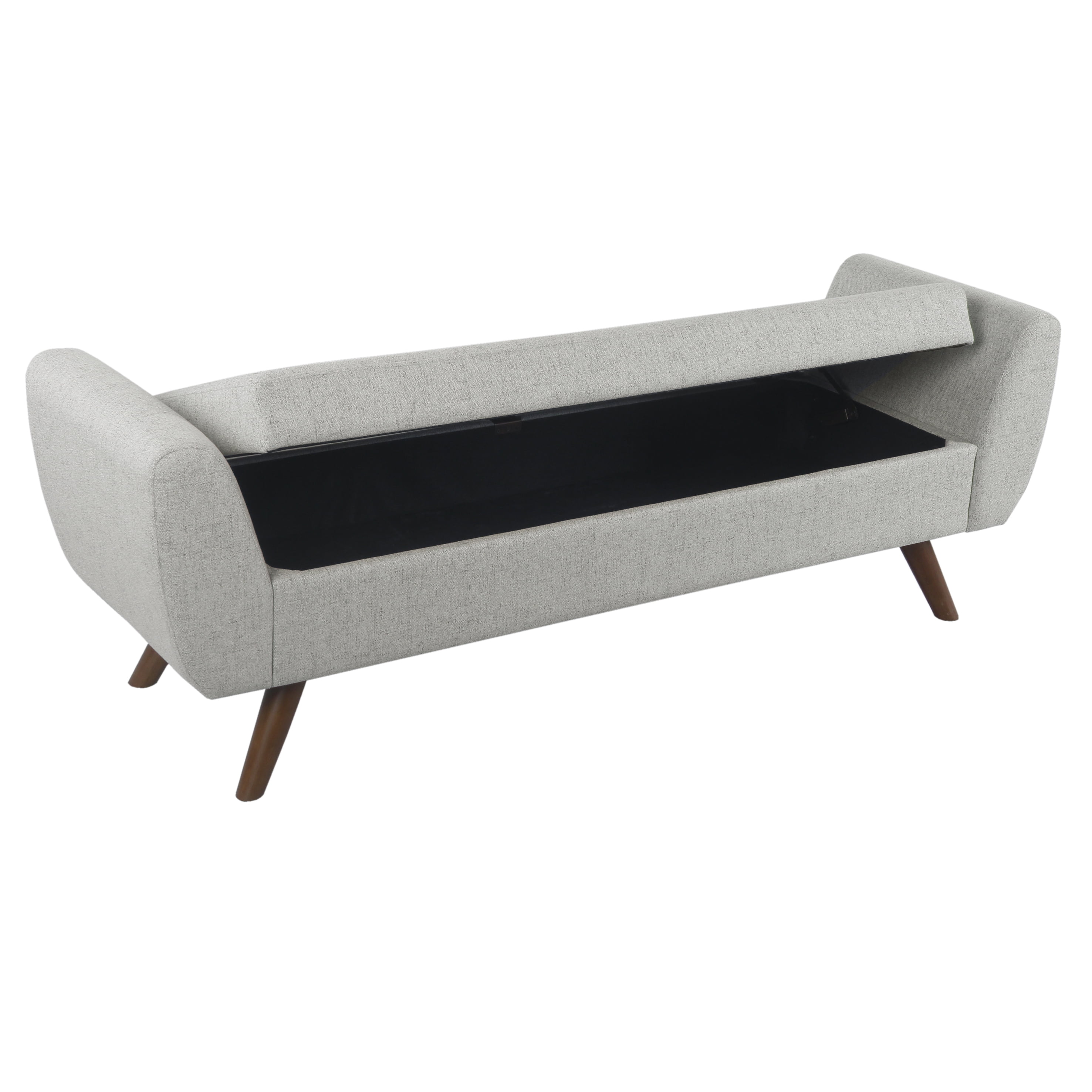 HomePop Modern Storage Bench with Wood Legs - Gray Woven image 2