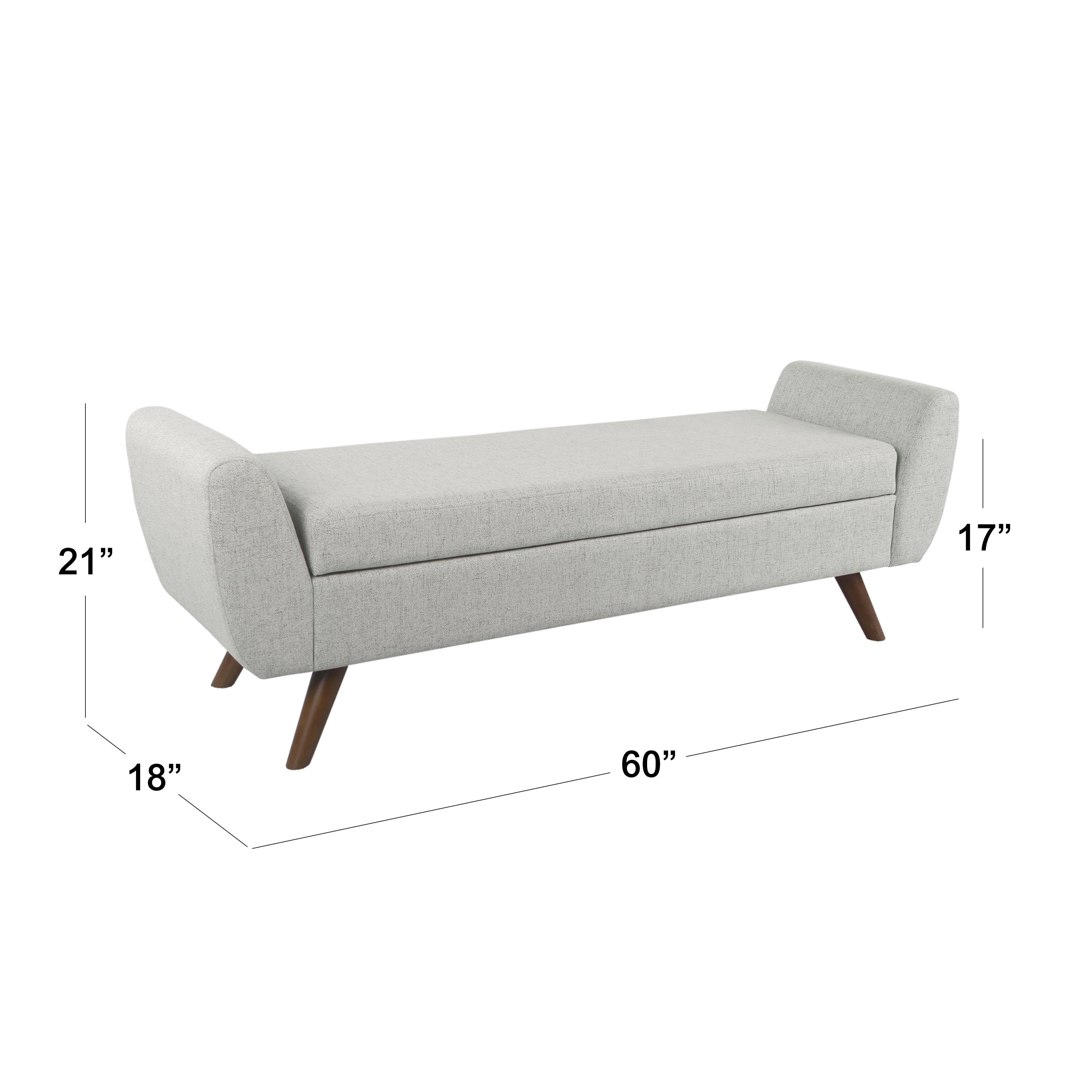 HomePop Modern Storage Bench with Wood Legs - Gray Woven image 4