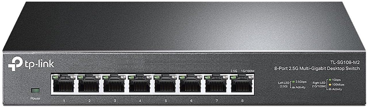 TP-Link TL-SG108-M2 - 8 Port Multi-Gigabit Unmanaged Network Switch, Ethernet Splitter, 𝟮.𝟱𝗚𝗯 Bandwidth, Plug & Play Desktop/Wall-Mount Fanless Metal Design image 1