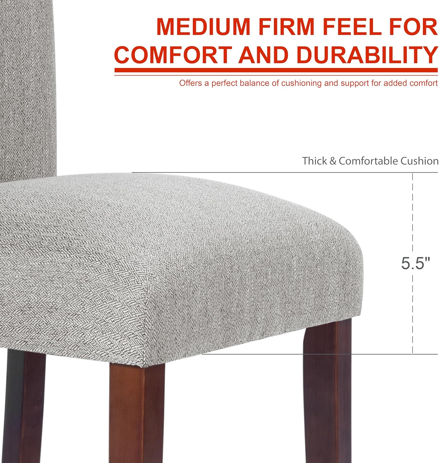 HomePop Parsons Classic Upholstered Accent Dining Chair, Single Pack, Light Grey image 3