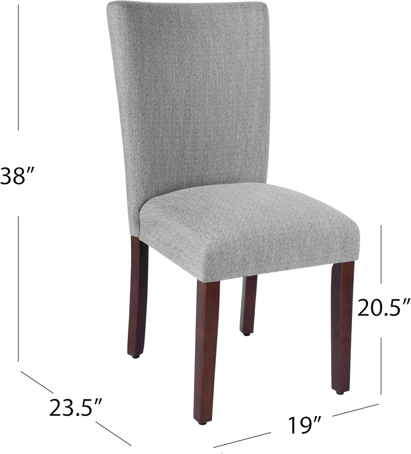 HomePop Parsons Classic Upholstered Accent Dining Chair, Single Pack, Light Grey image 6