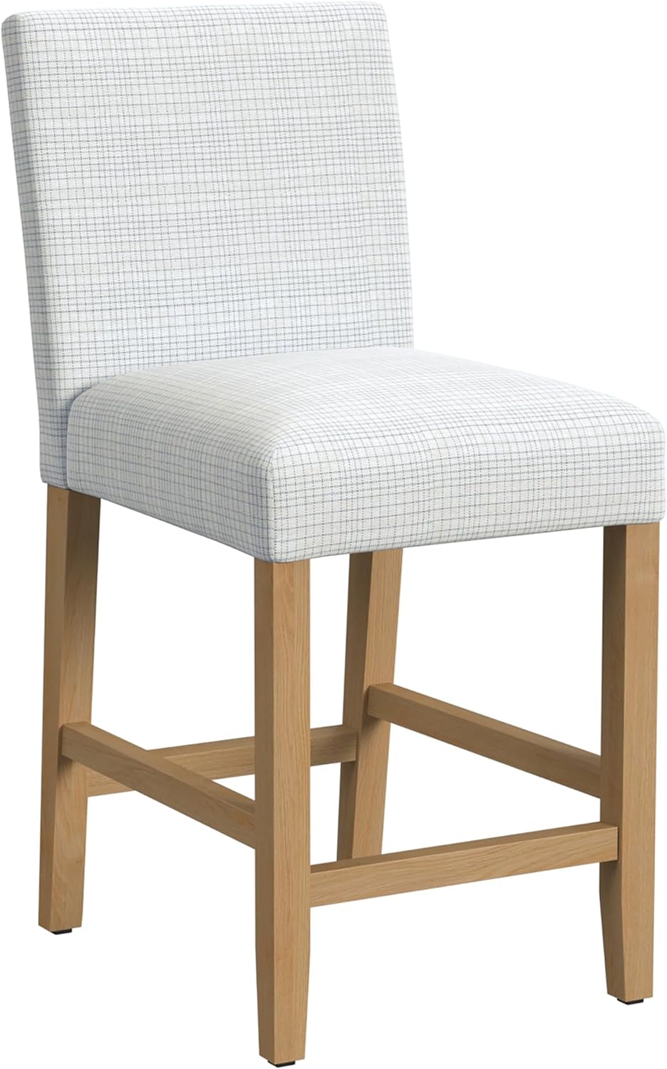 HomePop Home Decor | Classic Counter Height Bar Stools | 24 Inch Bar Stools | Decorative Home Furniture, Cream Mini Grid Pattern image 1