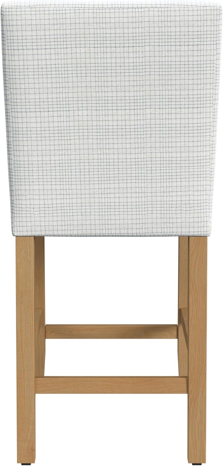 HomePop Home Decor | Classic Counter Height Bar Stools | 24 Inch Bar Stools | Decorative Home Furniture, Cream Mini Grid Pattern image 6