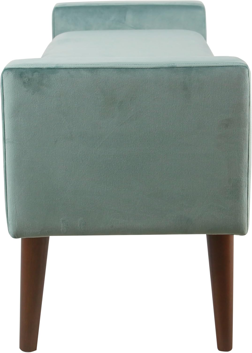 HomePop Home Decor | Upholstered Modern Velvet Storage Ottoman Bench | Ottoman Bench with Storage for Living Room & Bedroom | Decorative Home Furniture, Aqua Blue image 4