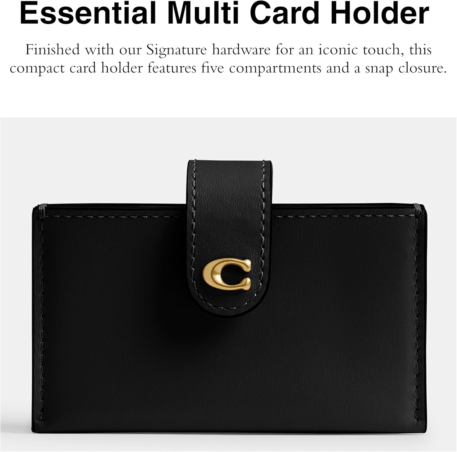 Coach Women's Essential Multi Card Holder Accessory-Travel Wallet, B4/Black image 2
