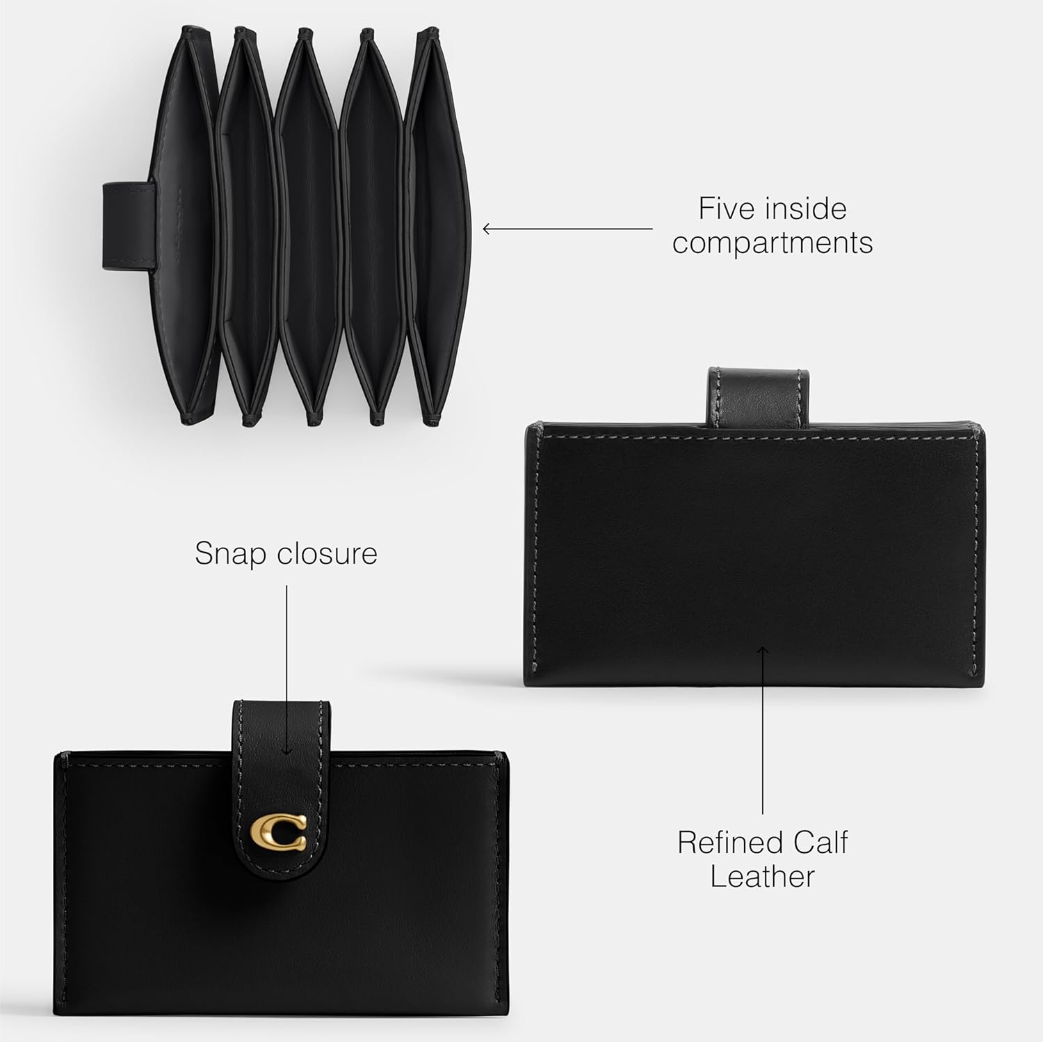 Coach Women's Essential Multi Card Holder Accessory-Travel Wallet, B4/Black image 3