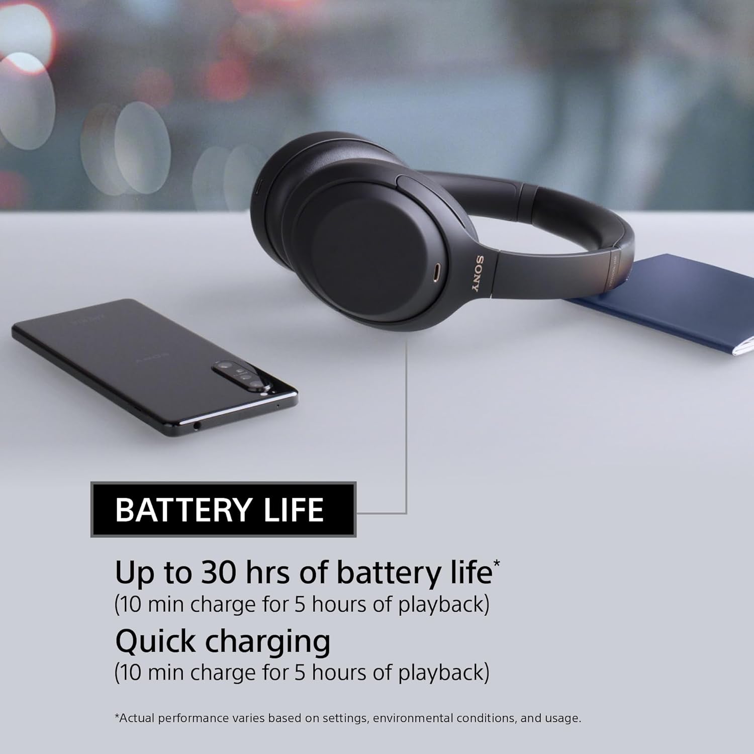 Sony WH-1000XM4 Wireless Premium Noise Canceling Overhead Headphones with Mic for Phone-Call and Alexa Voice Control, Black WH1000XM4 image 4