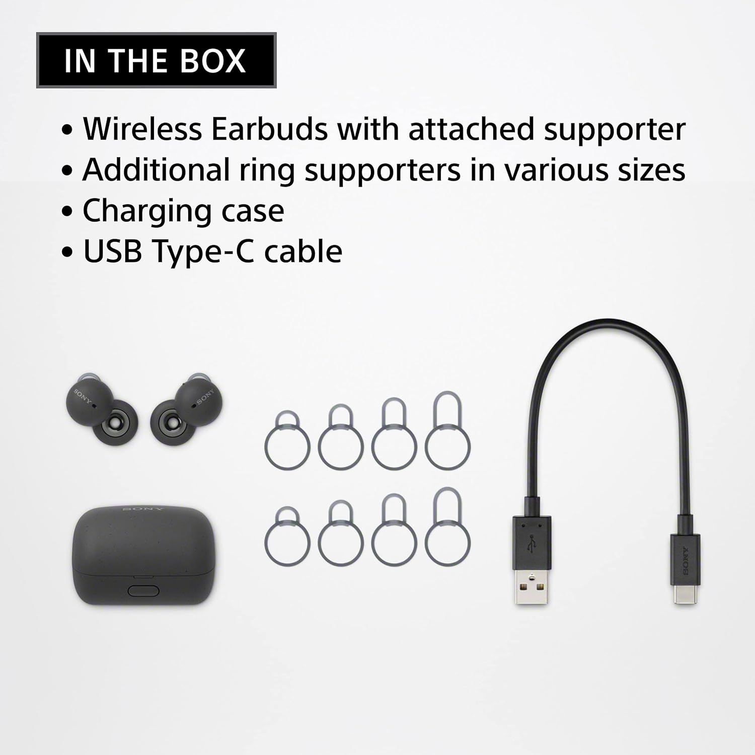 Sony LinkBuds Truly Wireless Earbud Headphones with an Open-Ring Design for Ambient Sounds and Alexa Built-in, Bluetooth Ear Buds Compatible with iPhone and Android, Gray image 4