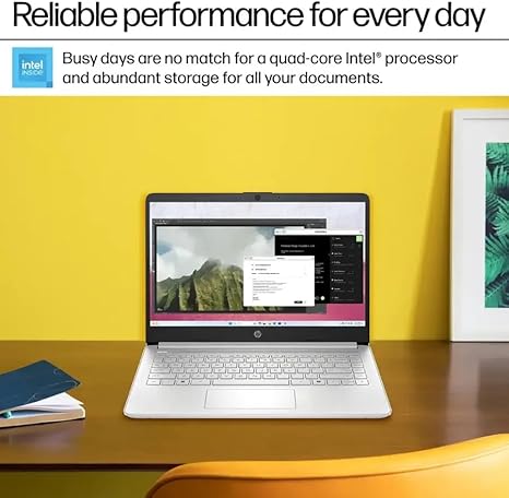 HP 2025 14 inch HD Laptop, Office Pro Lifetime License, Intel Processor N150, 16 GB RAM, 384 GB Storage(128GB UFS+256GB MSD), Copilot AI, Wi-Fi 6, Lightweight, Windows 11 Pro, w/Accessories image 5