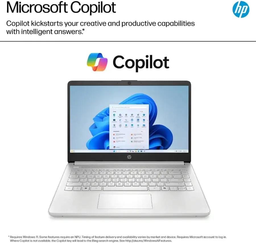 HP 2025 14 inch HD Laptop, Office Pro Lifetime License, Intel Processor N150, 16 GB RAM, 384 GB Storage(128GB UFS+256GB MSD), Copilot AI, Wi-Fi 6, Lightweight, Windows 11 Pro, w/Accessories image 7