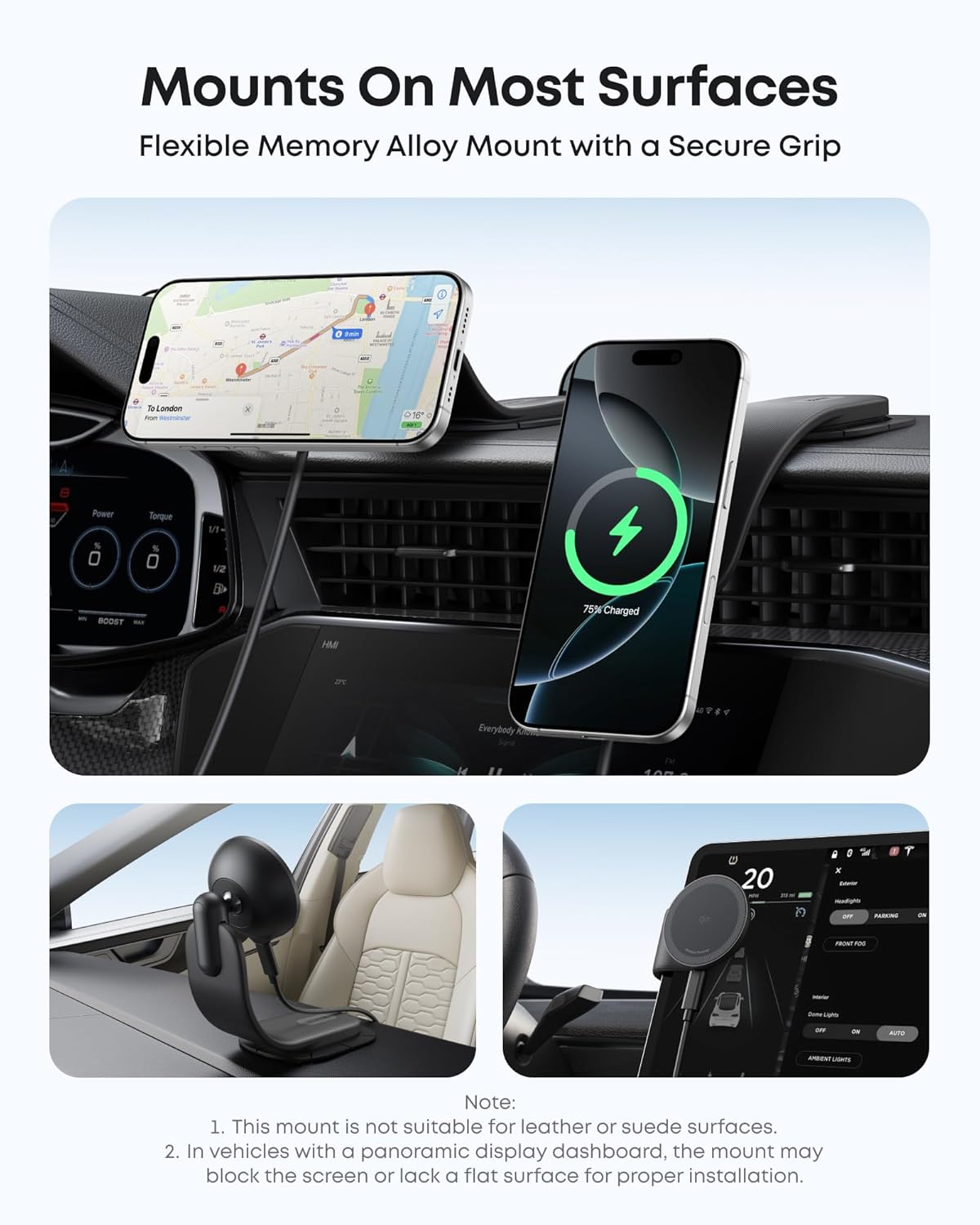 Anker Nano Magnetic Wireless Car Charger, 360° Adjustable Mount Car Charger with Detachable Pad, 15W Qi2 Certified with Alloy Bracket, Fast Charging for iPhone 16/15/14/13/12 Series (Adapter Included) image 3
