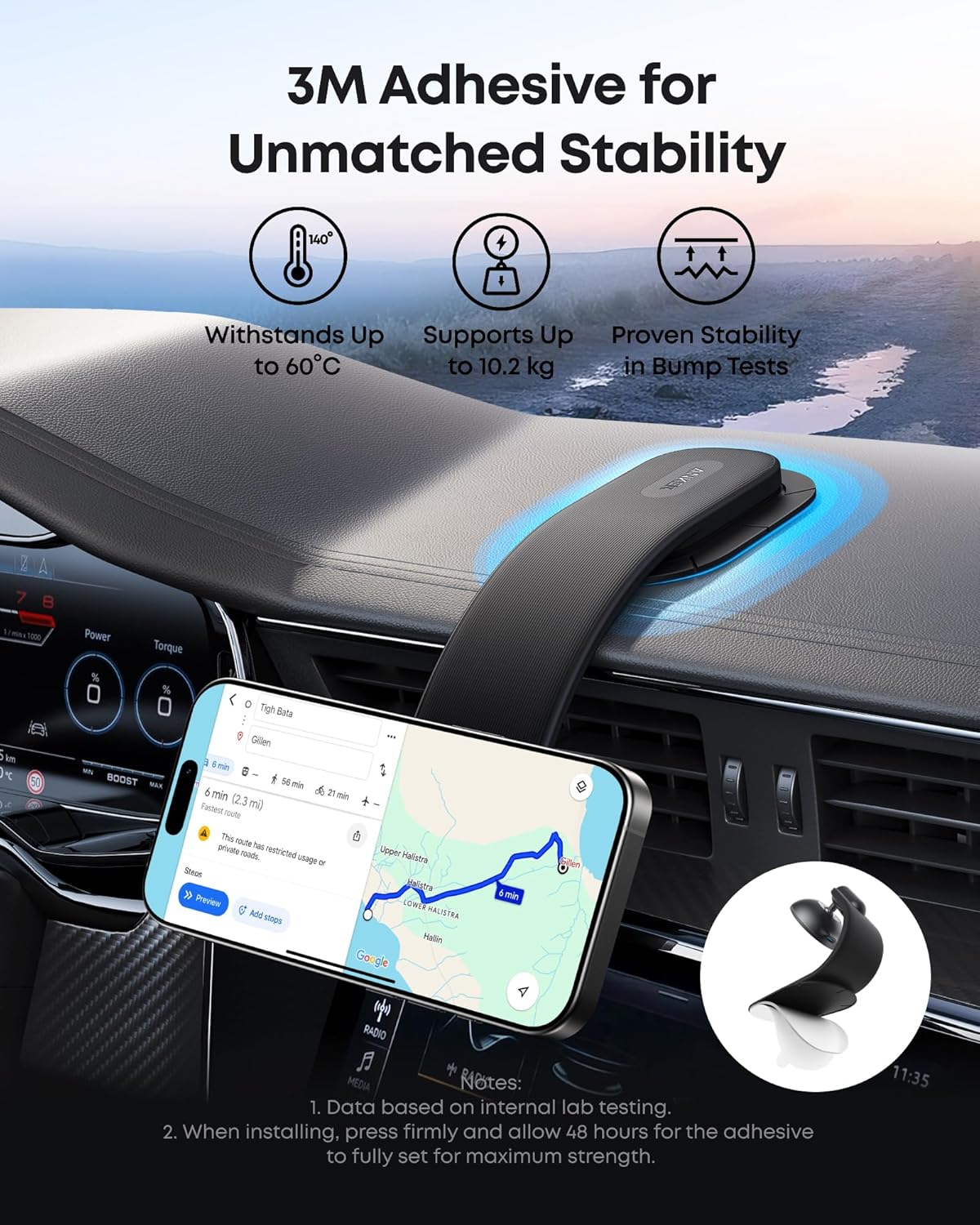 Anker Nano Magnetic Wireless Car Charger, 360° Adjustable Mount Car Charger with Detachable Pad, 15W Qi2 Certified with Alloy Bracket, Fast Charging for iPhone 16/15/14/13/12 Series (Adapter Included) image 6