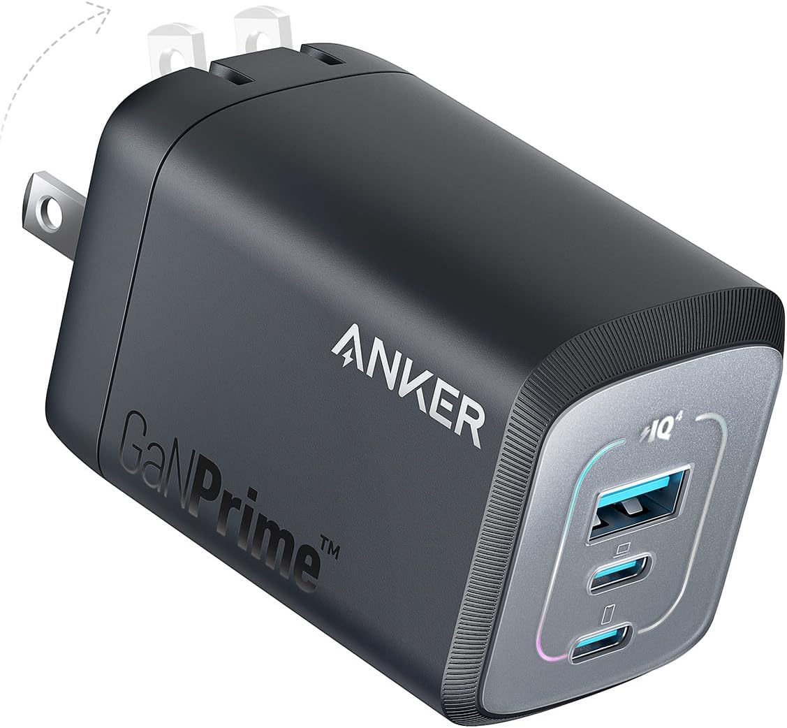 Anker Prime 100W USB C GaN Charger, 3-Port Compact Fast PPS Charger, for MacBook Pro/Air, Pixelbook, iPad, iPhone 16/Pro, Galaxy S23/S22, Note20, Pixel, Apple Watch, and More image 1