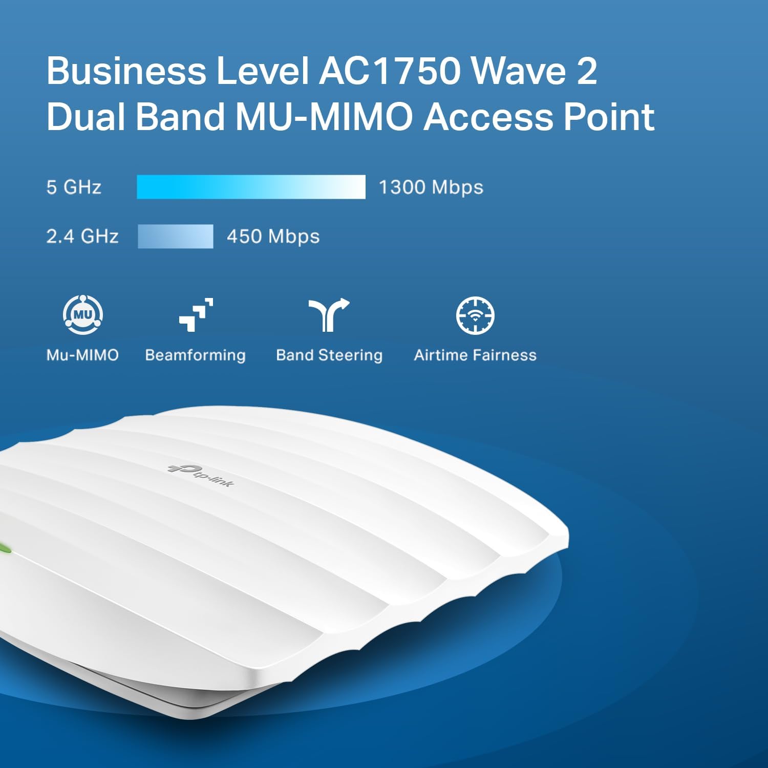 TP-Link EAP245 V3 | Omada AC1750 Gigabit Wireless Access Point | Business WiFi Solution w/ Mesh Support, Seamless Roaming & MU-MIMO | PoE Powered | SDN Integrated | Cloud Access & Omada App | White image 3
