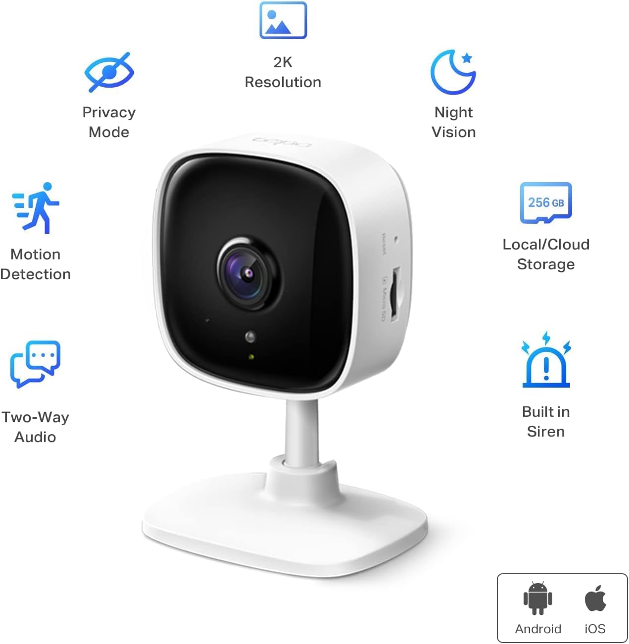 TP-Link Tapo 2K Security Camera for Baby Monitor, Dog Camera w/Motion Detection, 2-Way Audio, Night Vision, Cloud & SD Card Storage (Up to 256 GB), Works w/Alexa & Google Home, 2-Pack (Tapo C110P2) image 2