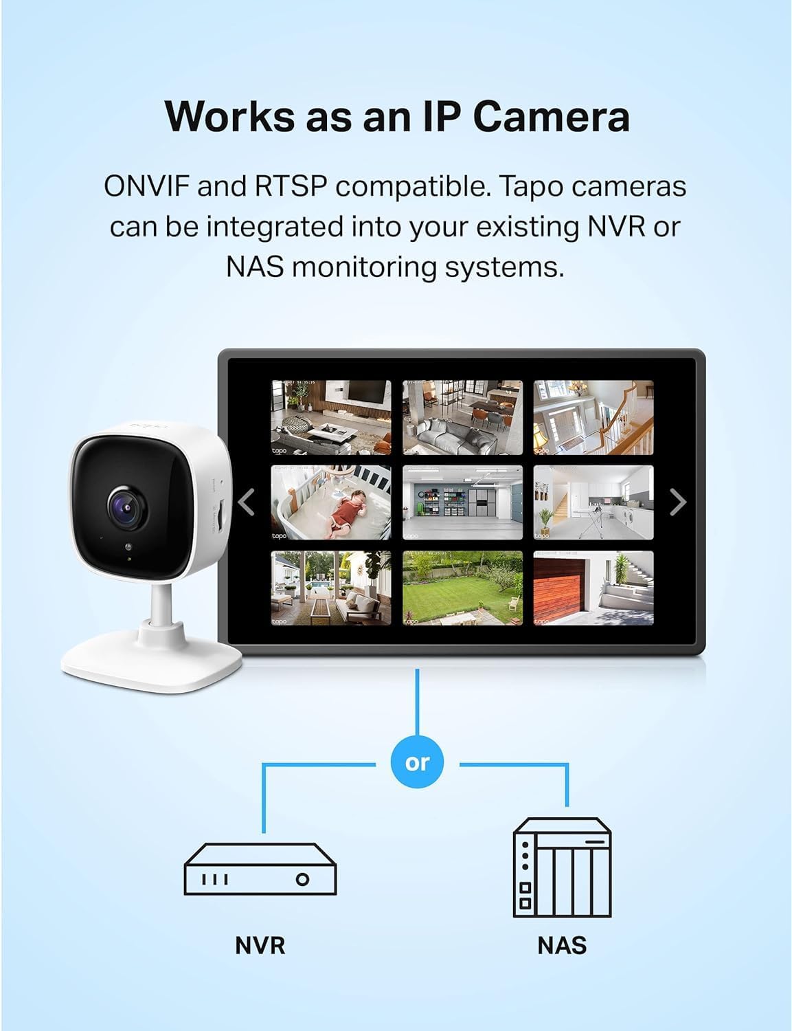 TP-Link Tapo 2K Security Camera for Baby Monitor, Dog Camera w/Motion Detection, 2-Way Audio, Night Vision, Cloud & SD Card Storage (Up to 256 GB), Works w/Alexa & Google Home, 2-Pack (Tapo C110P2) image 7