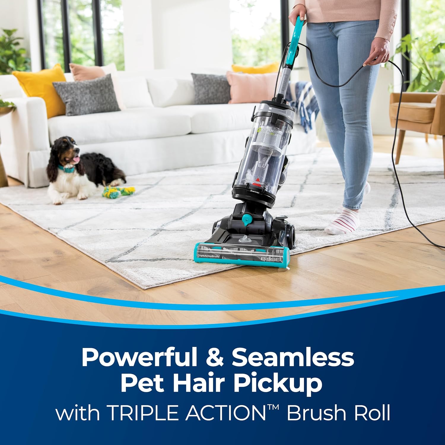 Bissell CleanView Swivel Pet Reach Full-Size Vacuum Cleaner, with Quick Release Wand, & Swivel Steering, 3198A, Color May Vary image 2