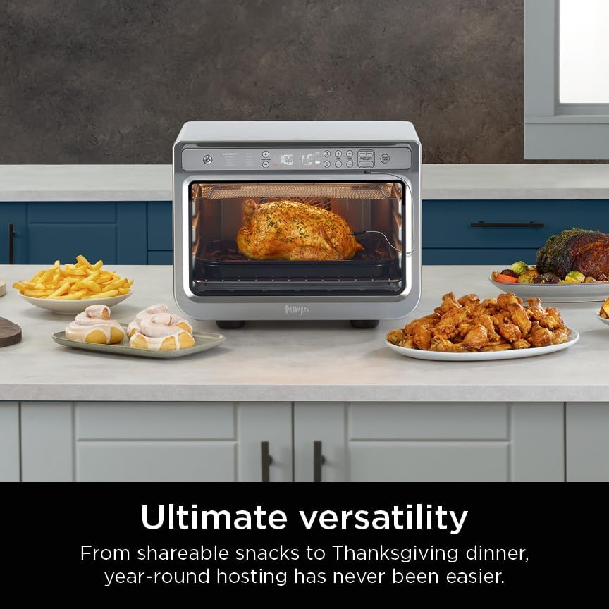 Ninja Prestige Smart XL with Pro Cook System 10-in-1 Air Fry Digital Countertop Convection Toaster Oven with Air Fry, Air Roast, Broil & Bake, Pro Cook Thermometer, 1800 Watts, Stainless Steel, DT551 image 8