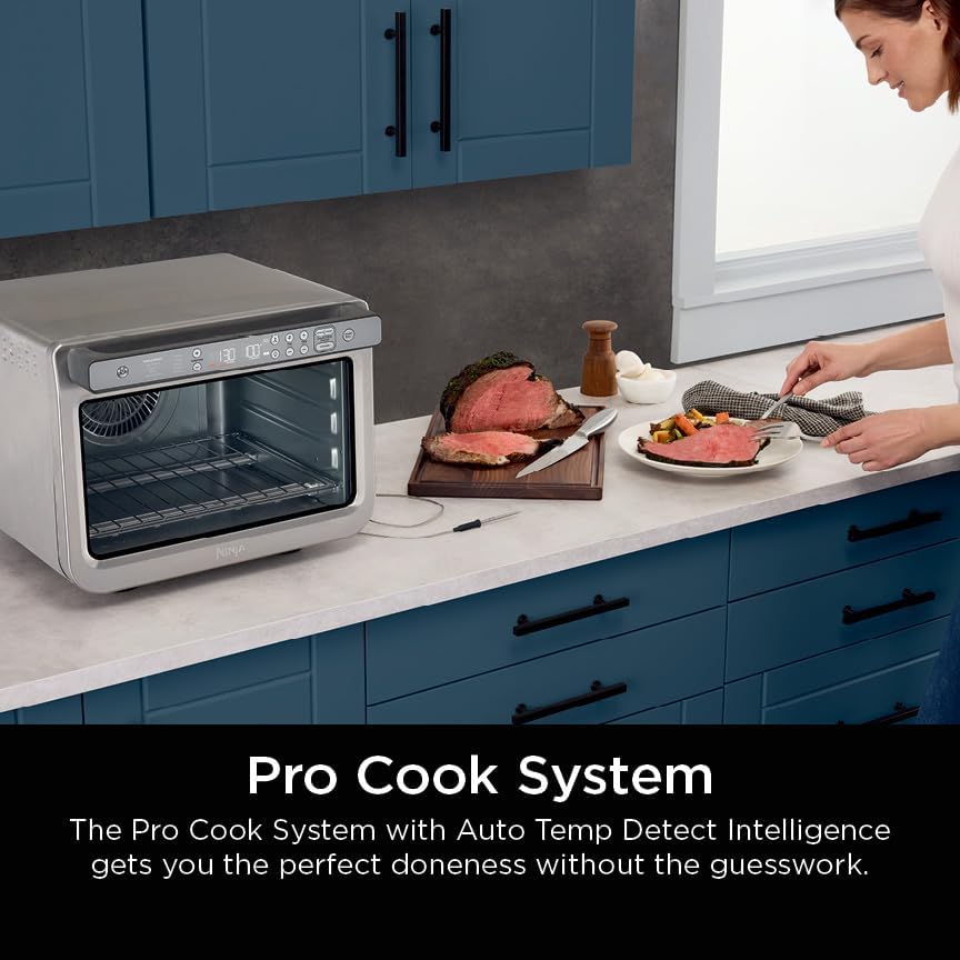 Ninja Prestige Smart XL with Pro Cook System 10-in-1 Air Fry Digital Countertop Convection Toaster Oven with Air Fry, Air Roast, Broil & Bake, Pro Cook Thermometer, 1800 Watts, Stainless Steel, DT551 image 10
