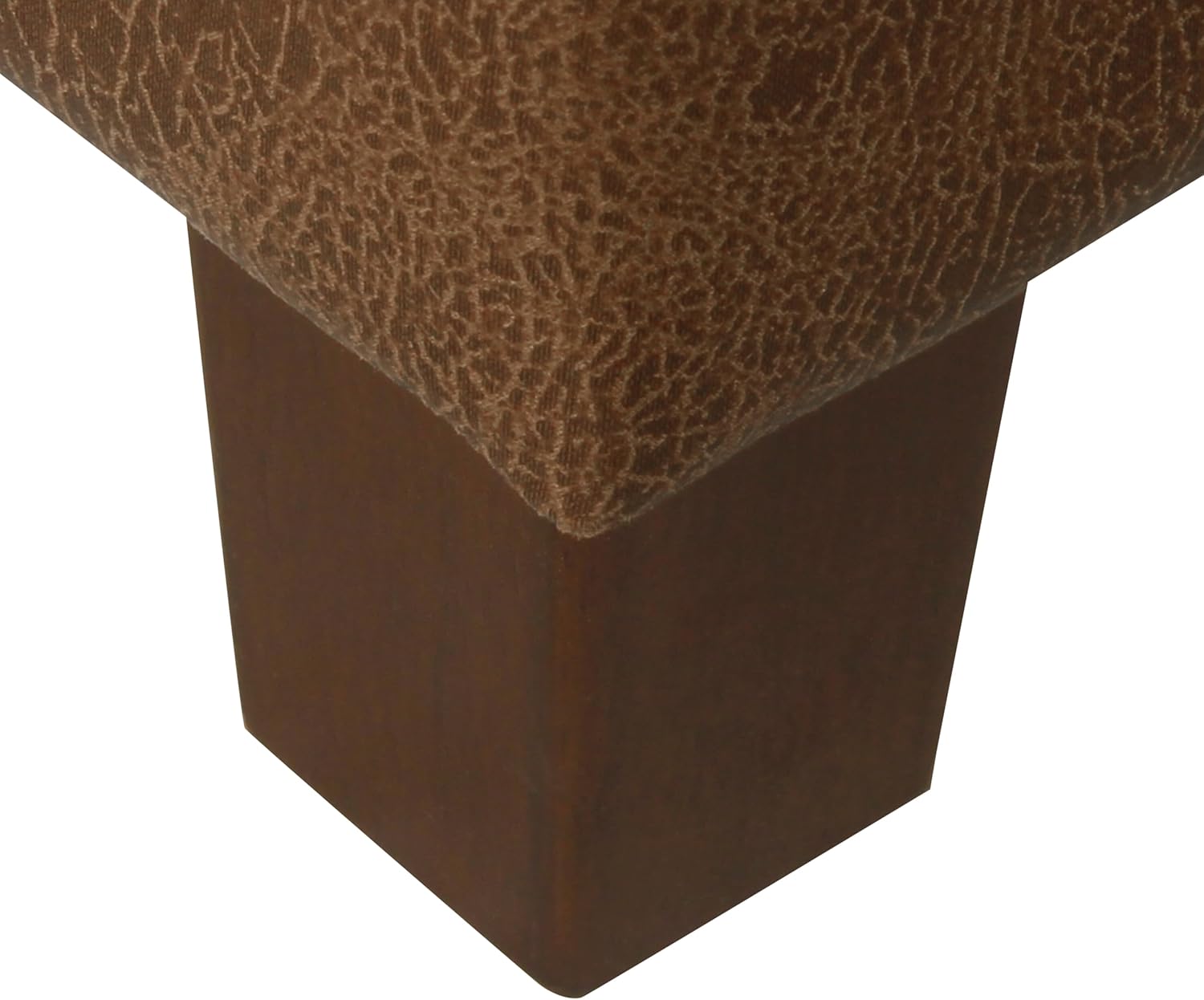 Homepop Home Decor | Button Tufted Storage Bench | Ottoman Bench with Storage for Living Room & Bedroom, Distressed Brown Faux Leather image 9