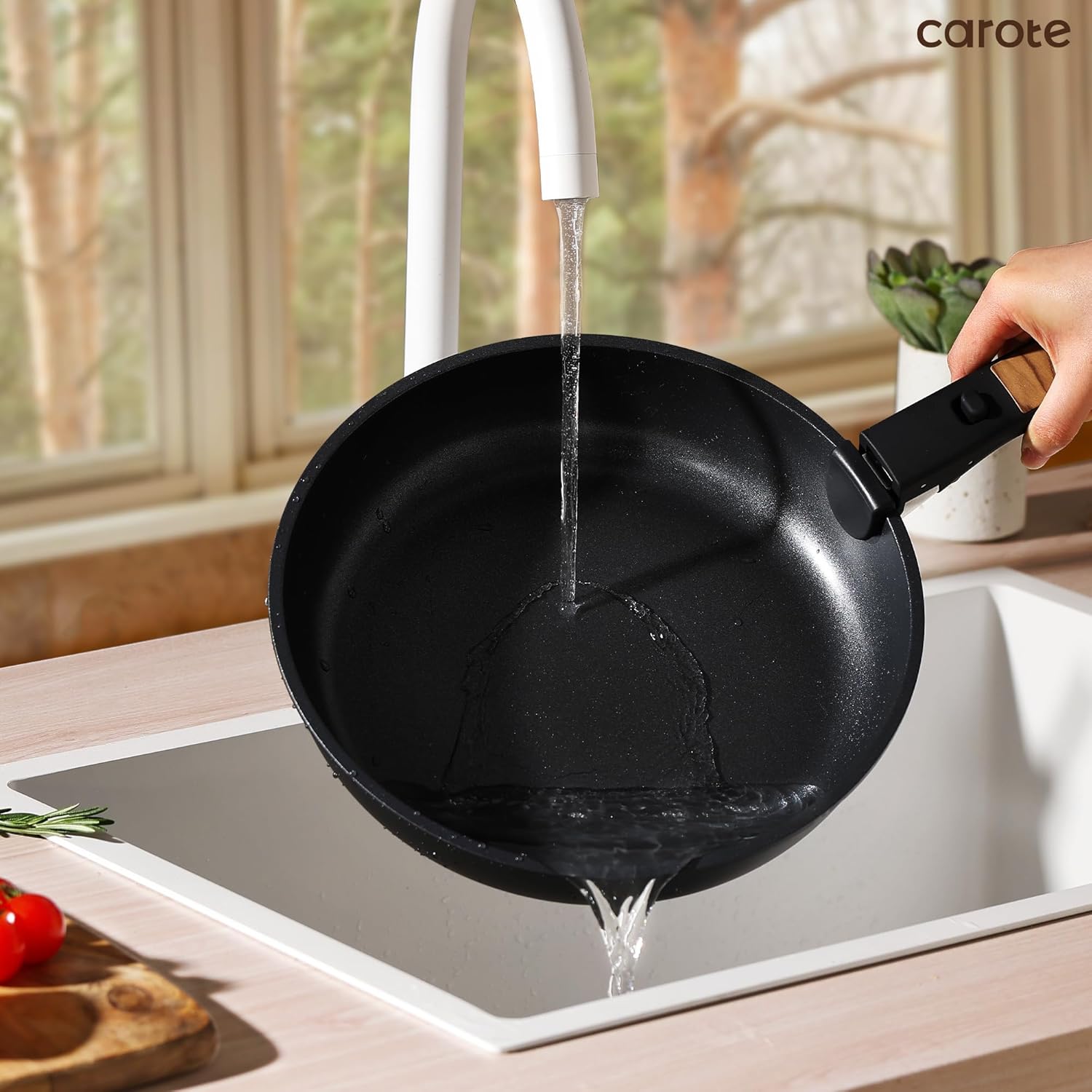 CAROTE Removable Handle, Handle for Detachable Removable Cookware,Universal Pot Handle,Suitable for All Cookware, Black image 4