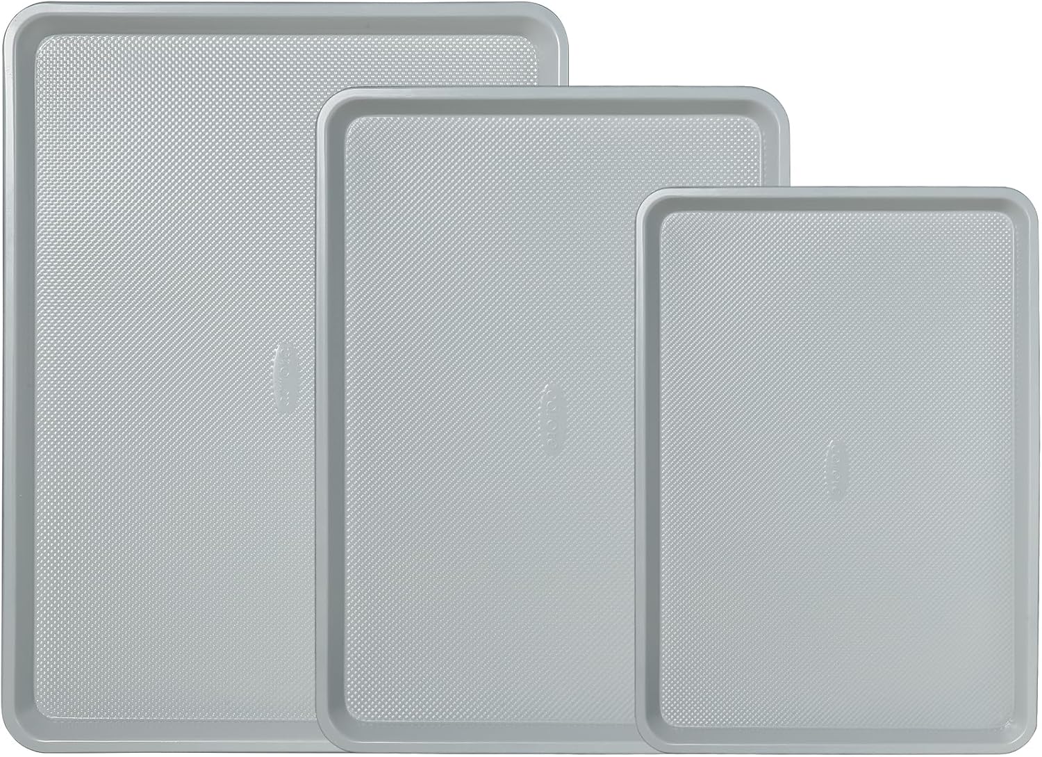 CAROTE 3-Piece Baking Pan Set - Bakeware Set, Baking Sheet Set Including 13 Inch 15 Inch 17 Inch Sheet Pan, Cookie Sheet for Baking, Royal Violet, Blue & Grey image 1
