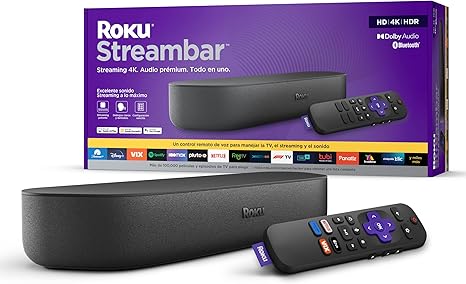 Roku Streambar 4K HDR Streaming Device & Premium Soundbar All in One (Spanish Edition) | Roku Streambar Dispositivo 4K HDR de Streaming y barra de sonido Premium Todo en uno con Control remoto de voz image 1