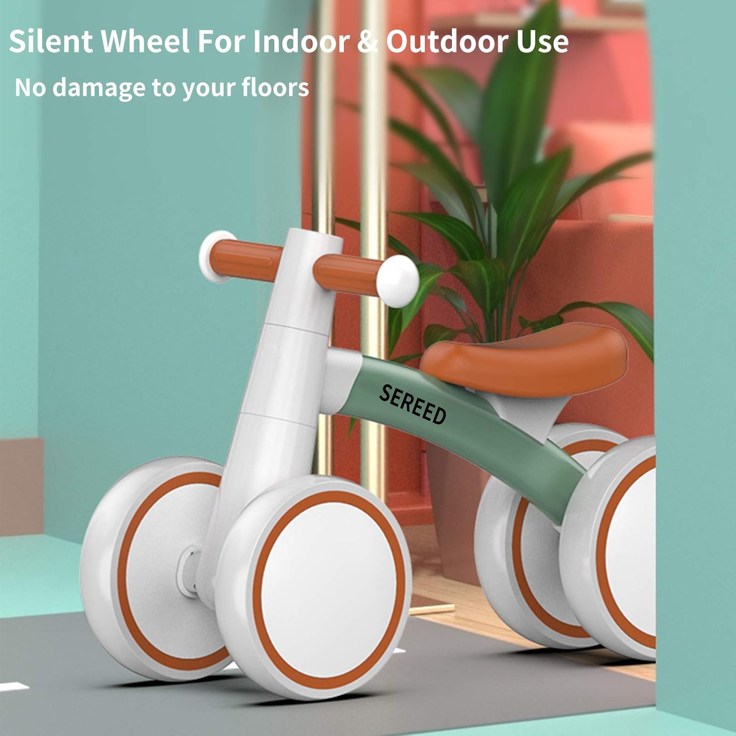 SEREED Baby Balance Bike for 1 Year Old Boys Girls 12-24 Month Toddler Balance Bike, 4 Wheels Toddler First Bike, First Birthday Gifts image 4